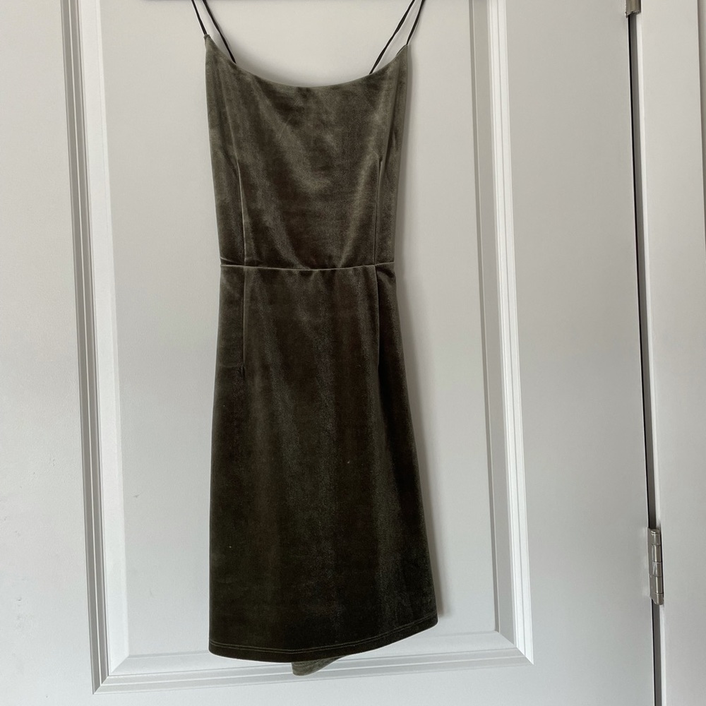 Dark Green Velvet NBD Mini Dress!
